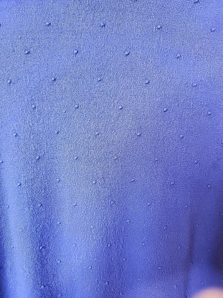 Suéter ELLE Para Mujer Periwinkle Punto Azul Cuello Redondo Manga 3/4 Talla XS  Foto 4 de 4