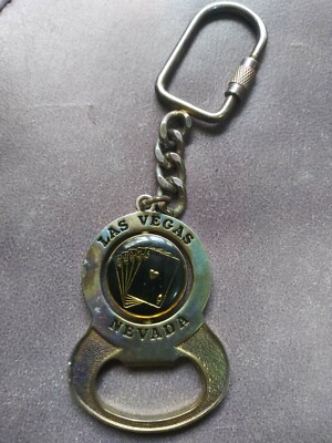 Retro Las Vegas Dice Cards Spinner Metal Keychain 