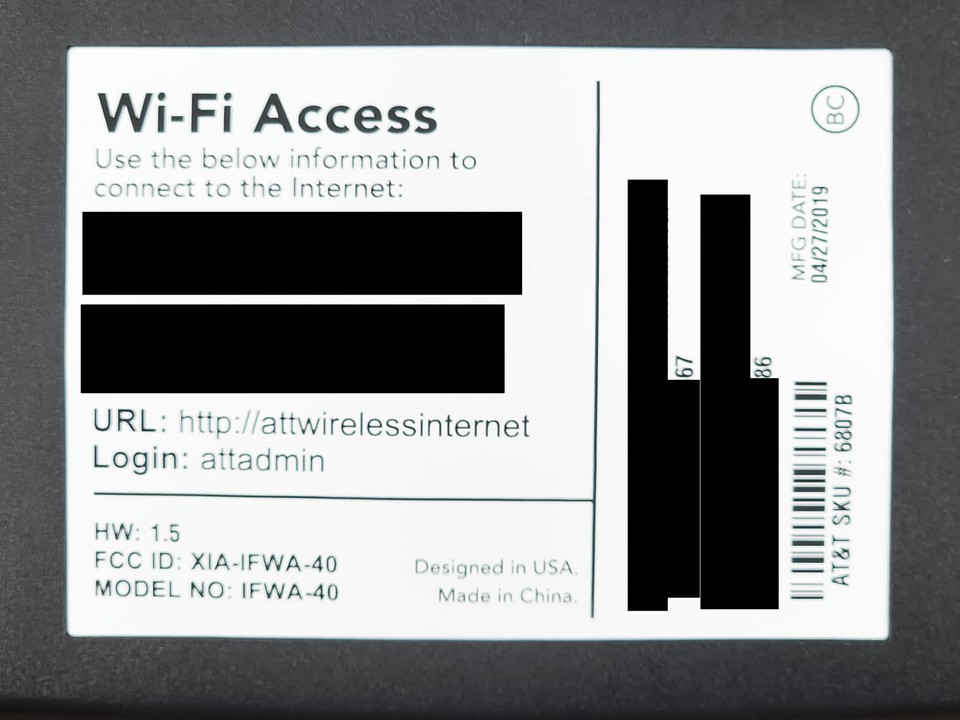 AT&T Wireless Internet Router IFWA-40 Hotspot 4G LTE Modem Charger NO ...