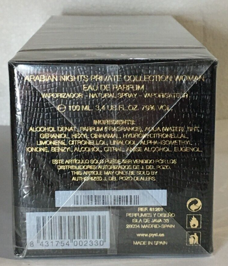 Arabian Nights Private Collection Woman Jesus Del Pozo 100ml New in Sealed  Box