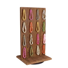 Earring Braclet Display Wooden Rotating 2-Sided Jewelry Display Stand Organizer