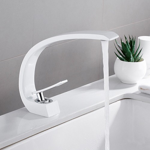 UK NEW Modern Bathroom Basin Taps Waterfall Sink Mixer Tap Mono Cloakroom Faucet - Picture 15 of 15