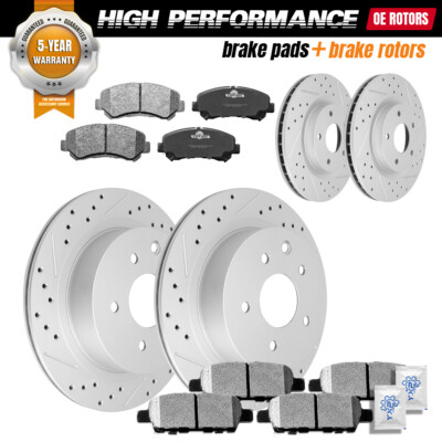 Break Rotors And Pads Complete Front & Rear Brake Rotors Ceramic - Foto 10