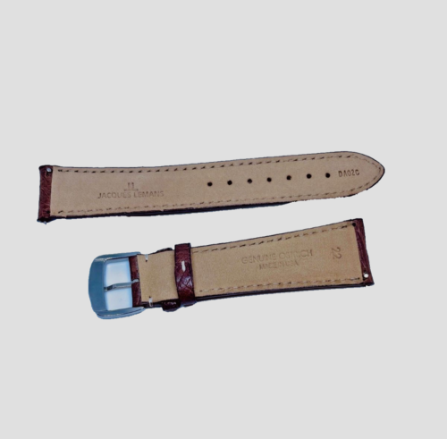 Jacques Lemans 22MM Genuine Ostrich Skin Watch Strap - Brown w/silver buckle - Picture 2 of 3