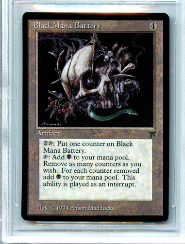 MTG Legends Black Mana Battery BGS 8.5 NM/MT+ card Magic WOTC Amricons 1056 - Picture 3 of 3