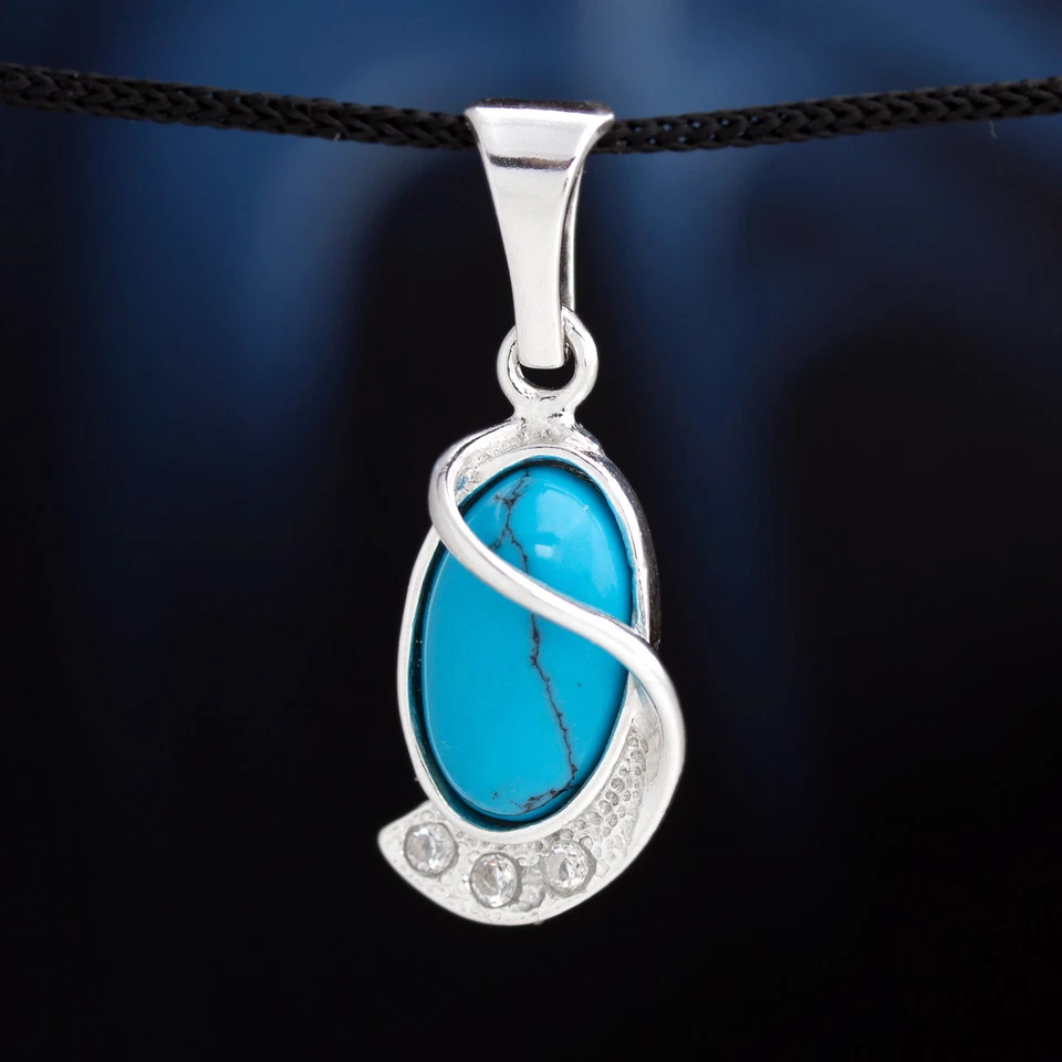 Türkis Silber 925 Anhänger Sterlingsilber Damen Schmuck A0315 - Bild 2 von 2