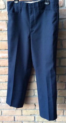 VTG 70s Mesquite Western Polyester Pants Sz 36 Navy Blue YKK 36''W 29''I 39.5''L