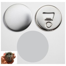 2-1/4" Bottle Opener W/ Magnet Nickle Button Shell, Mylar, Bottle Opener Back