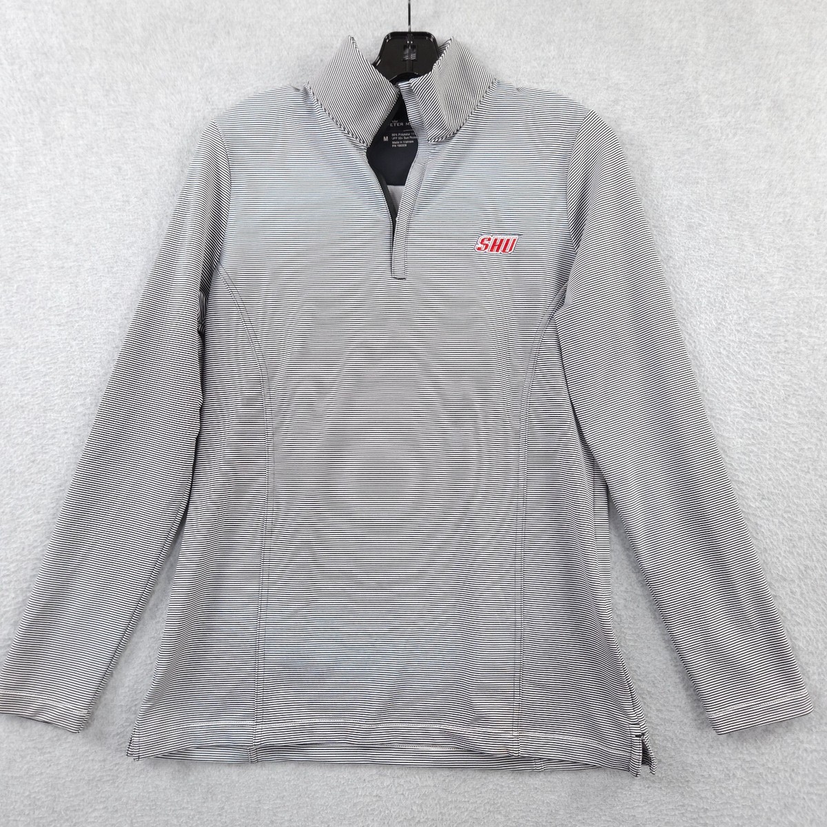 Peter Millar Shirt Womens Size Medium M Black/White Striped