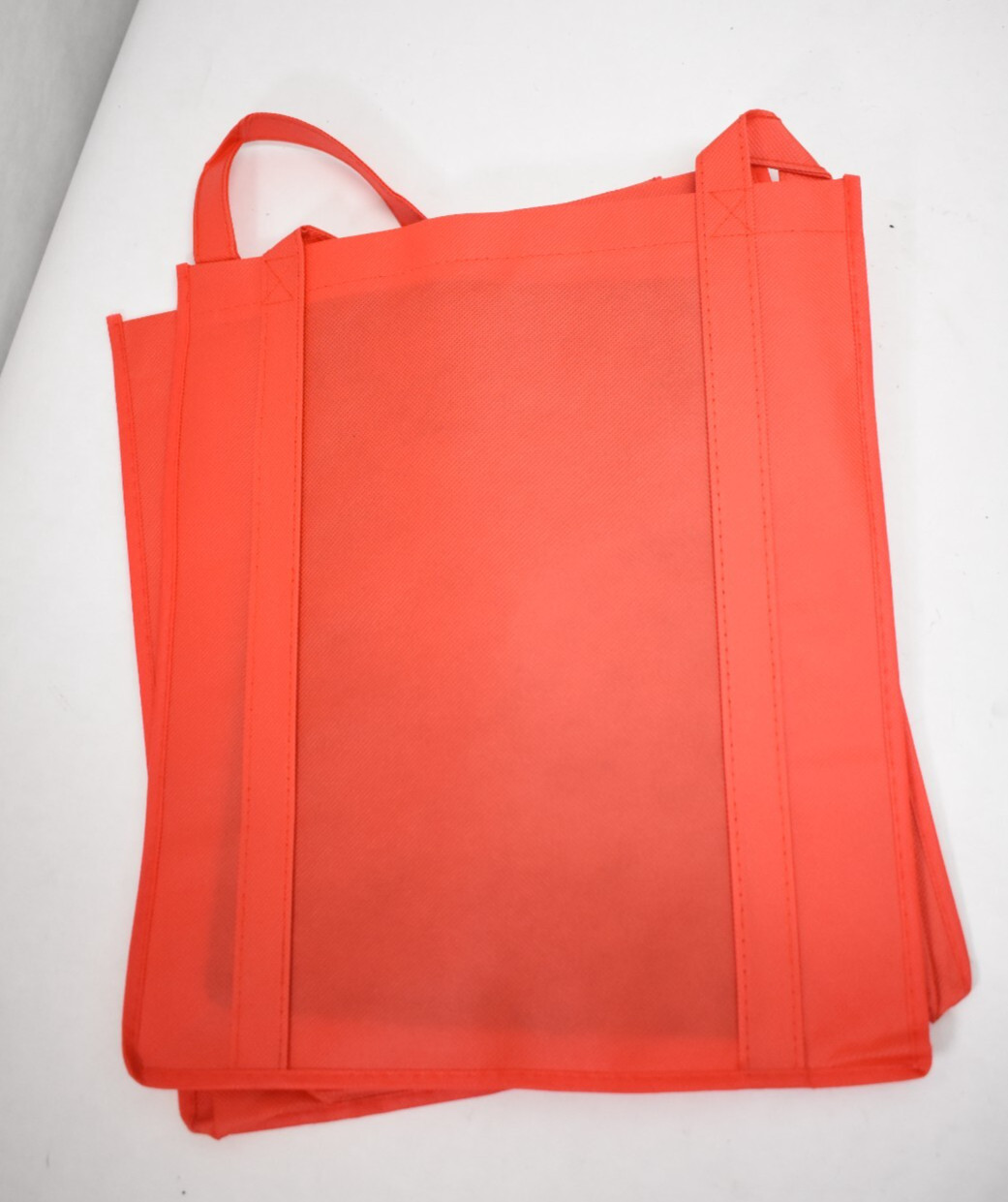 Lot of 10 Otis Spunkmeyer Grocery Tote Bags Red Reusable Heavyweight Set