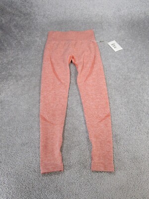 Acta Leggings Womens Small Light Orange Compression Crop Workout NEW