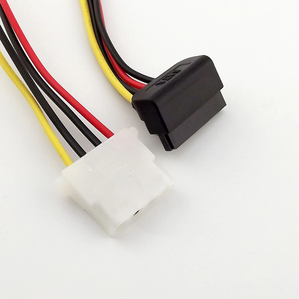 IDE Female 4 Pin Molex to SATA Female 15 Pin 90 Degree HDD Power Adapter Cable - Image 3 of 4