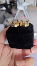 14k Gold Plated Round Trendy Hoop Earrings For Women And Girls With gift Pouch