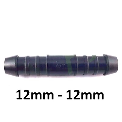 EASYPARTS4U Schlauchverbinder Gerade 12 mm Kunststoff Verbindungsstück Schlauch