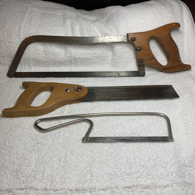 Vintage Meat Saw Lot EC Atkins No. 8, Small Backbone Saw, Chicken Bone