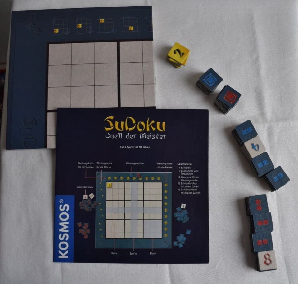 Sudoku Duell der Meister,von Reiner Knizia, Spiel für 2 Spieler, Kosmos, 2006 - Bild 2 von 3