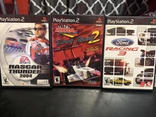 Lot of 3 Racing Games-Sony PS2-Tested-Ford Racing 3-Nascar Thunder 04-IHRA Drag