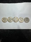 5 1964-D Kennedy Half Dollar, US 90% Silver Coin, USA