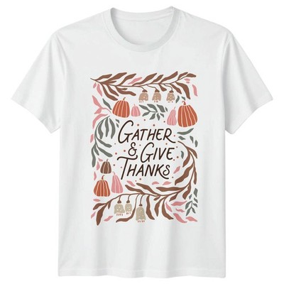 Gather And Give Thanks T-Shirt Erntedank Herbst Ernte Geschenk für Ihn