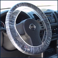 Steering Wheel Protector Clear Plastic Cover Disposable Pack of 100 Universal