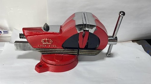 RESTORED Wilton SHOP KING Vintage 5” Swivel Bench Vise Pipe Clamp & Hardy Hole