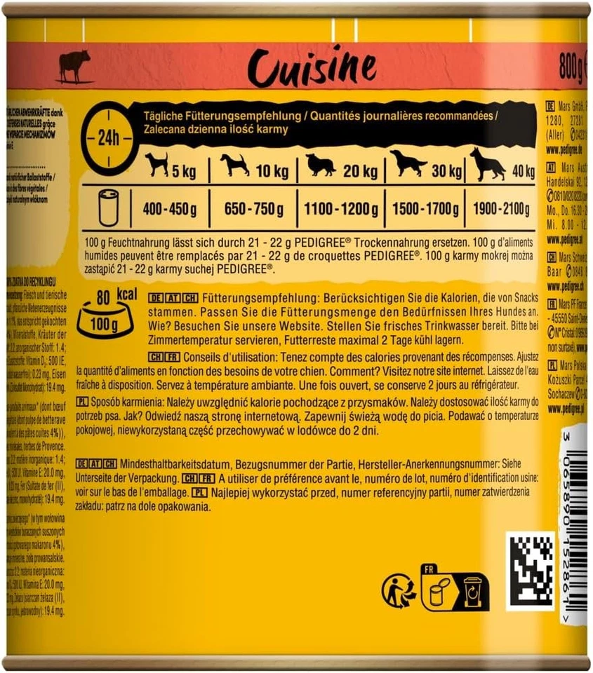 PEDIGREE Dose Cuisine in Sauce mit Rind, Nudeln und Karotten 12 x 800g - Bild 3 von 4