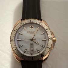 Zodiac Sea Dragon Analog Sport Wristwatch Day/Date Swiss Made Brown Rubber Band