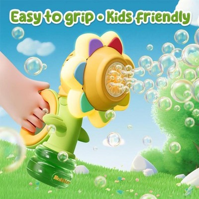 Sunflower Bubble Machine for Kids Automatic Flower Bubble Toy with Light