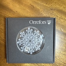 Orrefors Glass Annual Ornament Snowflake New Open Box Classic Winter Holiday