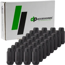 Black 9/16-18 Lug Nuts For Aftermarket Wheels - Closed End XL Bulge - Set of 32