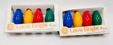 Vintage C9 Christmas Light Bulbs 2 GE Glow Bright 4 Packs