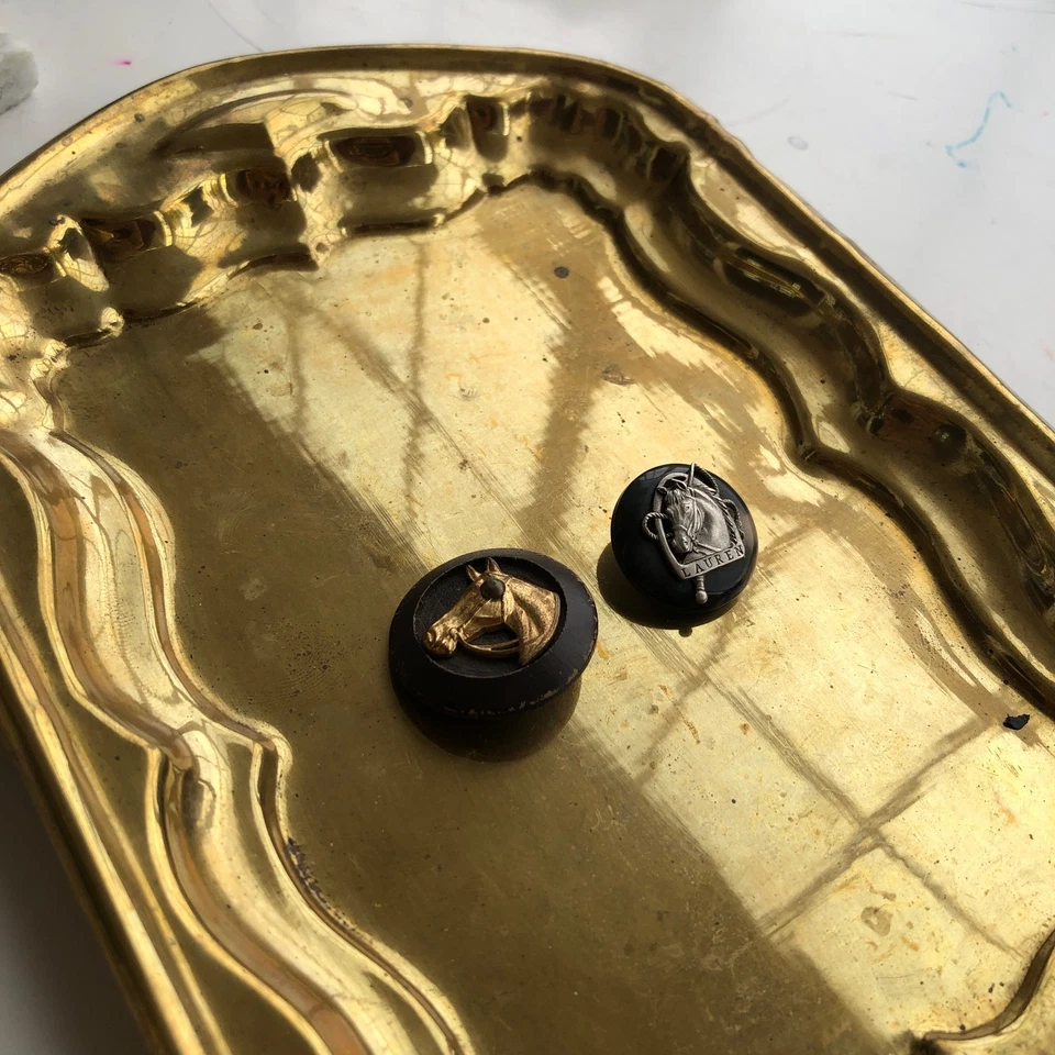 Pair of Vintage Horse Head / Equestrian Shank Buttons - Ralph Lauren & Unbranded - Image 4 of 4