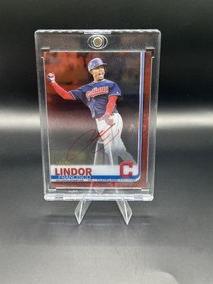 2019 Topps Clearly Authentic Autographs - Francisco Lindor #CAA-FL Red /50 