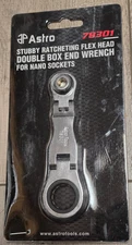 Astro Tools Stubby Nano Socket Double Flex Ratcheting Wrench 11mm & 17mm  #78301