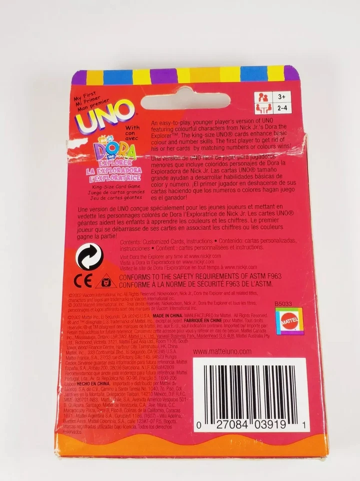 My First UNO Dora The Explorer 2002 Card Game Complete Mattel - Image 2 of 4