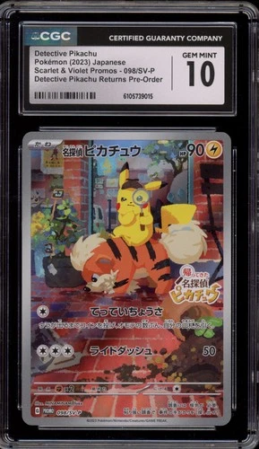 Pokemon Detective Pikachu Returns Preorder JPN FA Promo 098/SV-P CGC 10 Gem Mint