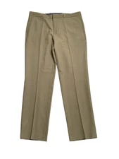 Perry Ellis Mens Modern fit Dress Pants 33 / 32 Beige Solid Stretch