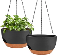 Hanging Planters for Outdoor Indoor Plants, 2 Pack 12 Inch Hanging Basket Plants