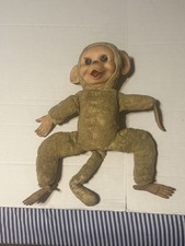 Vtg 1950's Rubber Face 17" Monkey Plush Stuffed Rushton My Toy Co