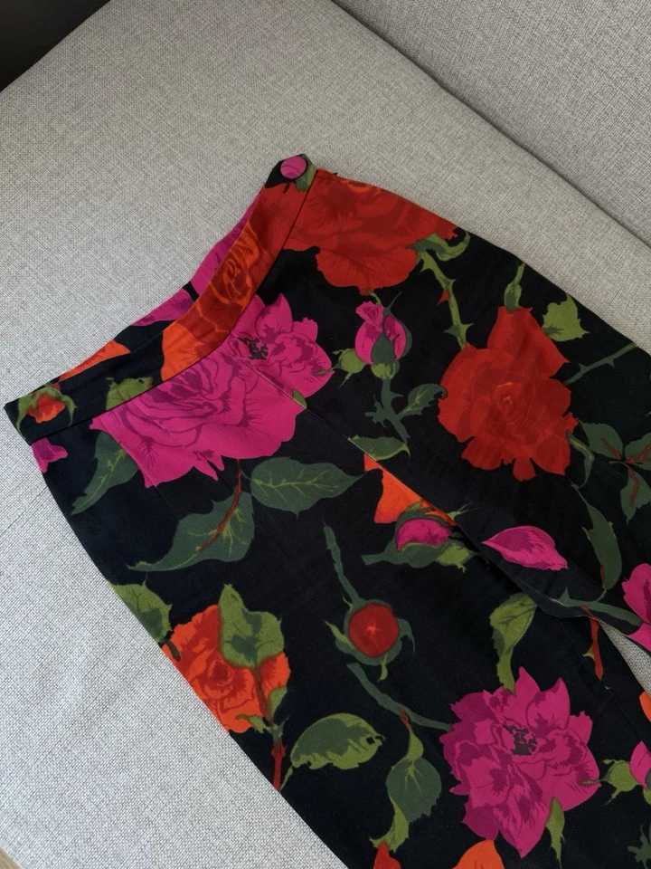 Conjunto Pantalones Top Vintage Moschino Baratos y Chic Floral Dos Piezas Años 90 IT42 e IT44 Foto 4 de 4
