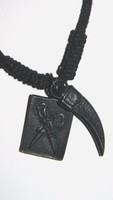Mens Marc Ecko Cut & Sew Scissors Black Leather Necklace Mens Marc Ecko Cut & Sew Scissors Black Leather Necklace