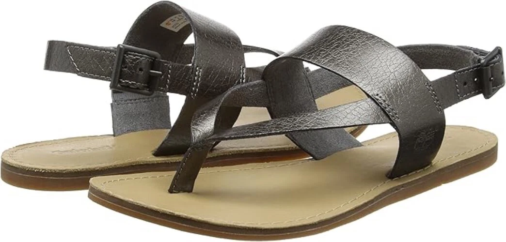 SANDALI ALLA CAVIGLIA TIMBERLAND CAROLISTA BACKSTRAP GRIGIO SCURO METALLIZZATO