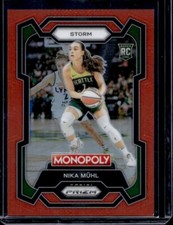 2024 Panini Prizm WNBA Monopoly Nika Muhl #4 Rookie Red /99