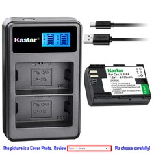 Kastar Battery LCD Dual Charger for Canon LP-E6 LPE6N LC-E6E Canon EOS 6D Camera