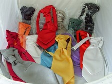 < SALE > 12 KINDER verschiedene Farben Polyester Rüsche Hochzeit Krawatte-Krawatte-Pageboy