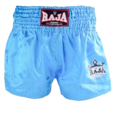 RAJA MuayThai Shorts Kick Boxing MMA Fighter Classic logo on leg pant satin
