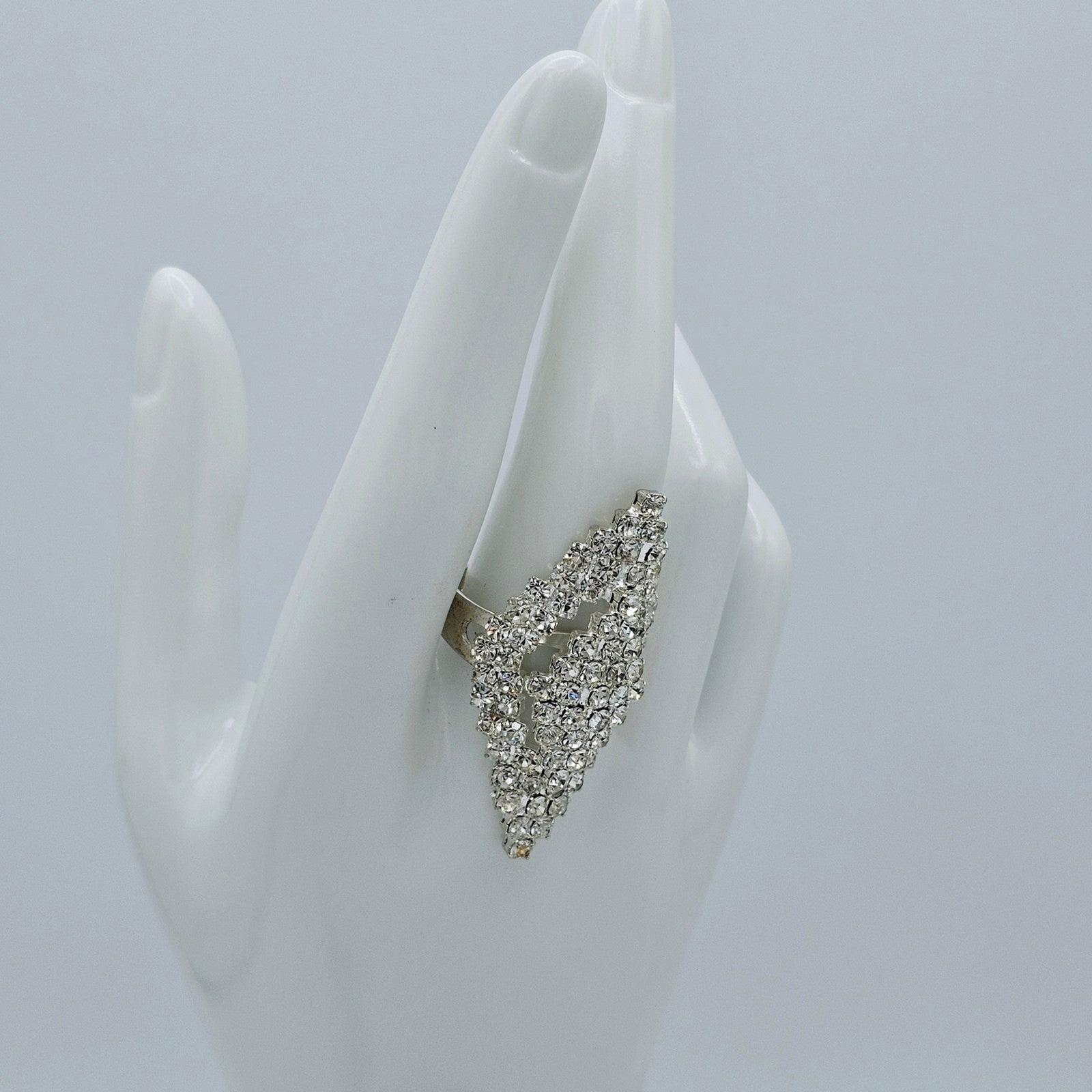 Bling Ring Adjustable Rhinestone Studded Two Tier… - image 10