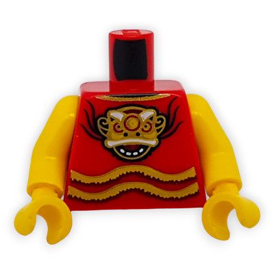 Lego Minifigur Torso Rot Gold Dragon Head 973pb5549c01 Red Yellow Gelb Neuware