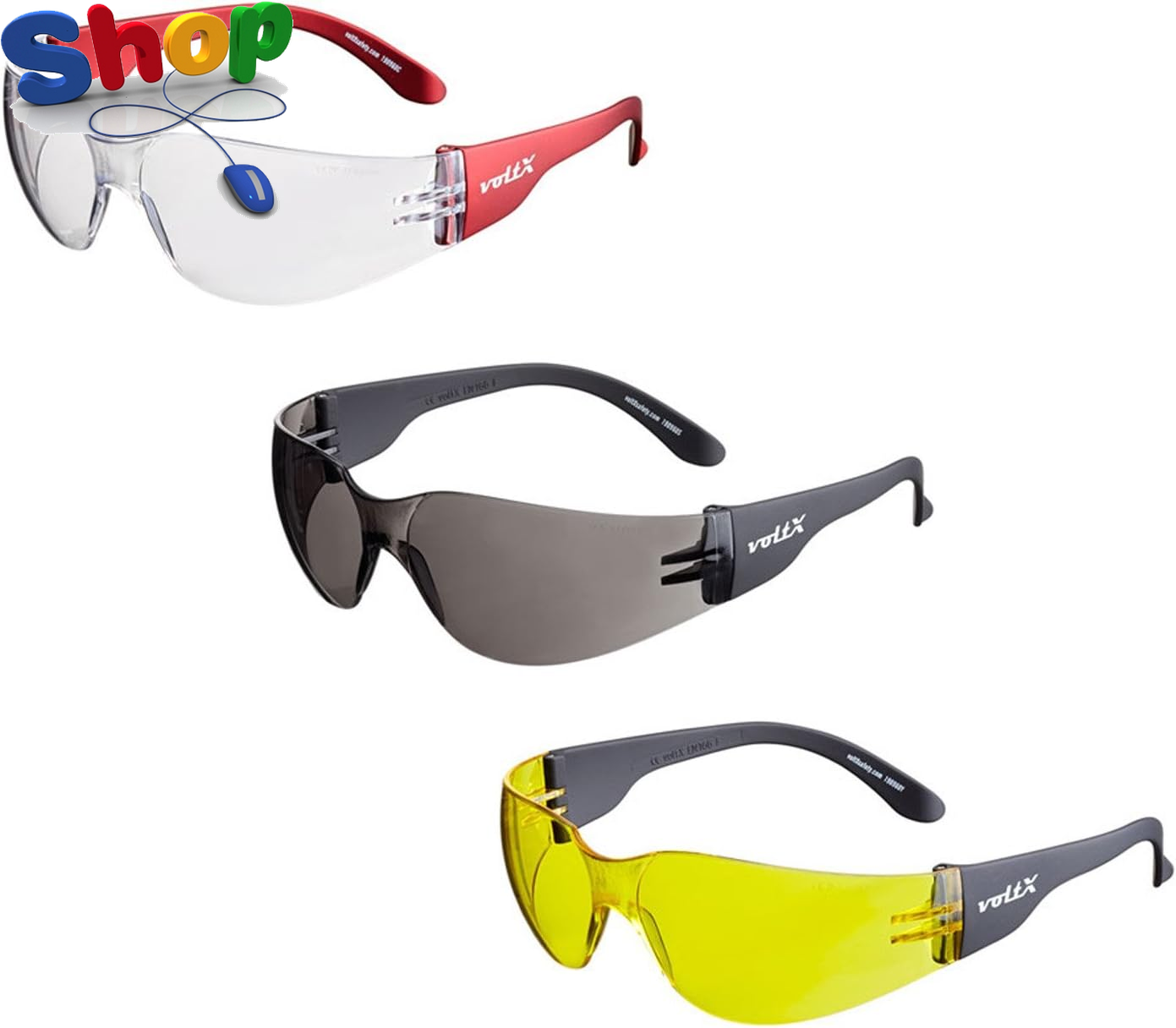 3 X GRAFTER’ Lightweight Industrial Safety Glasses, UKCA & CE En166F Certified/C