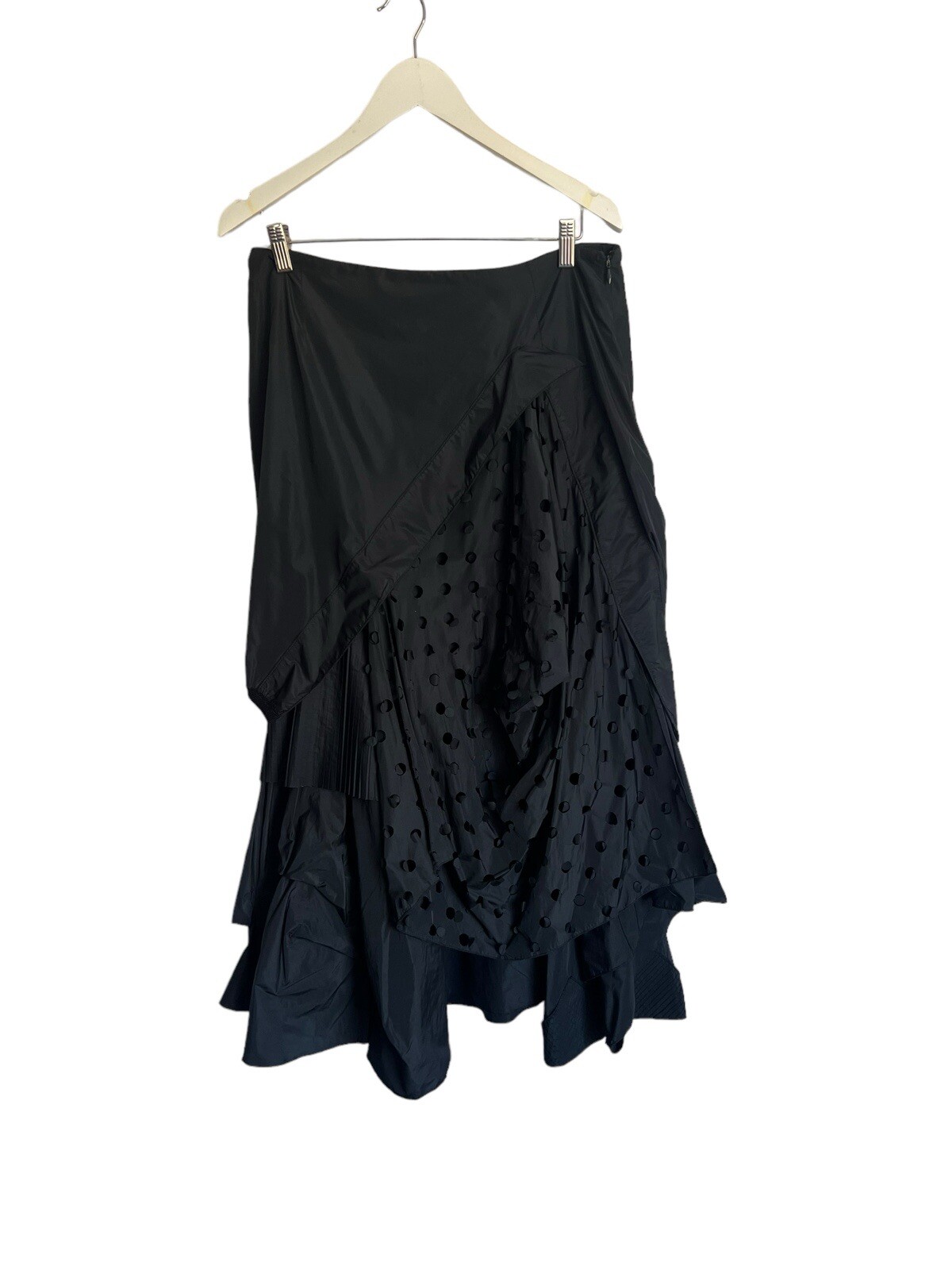 Steampunk Goth Black Layered Midi Skirt by Zaek - Sizes 12 14 42-image